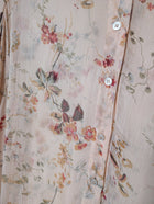 Pablo Gerard Darel Floral Sheer Button-Down Blouse Peach EU 38 - Image 2