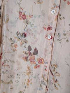 Pablo Gerard Darel Floral Sheer Button-Down Blouse Peach EU 38 - Image 2