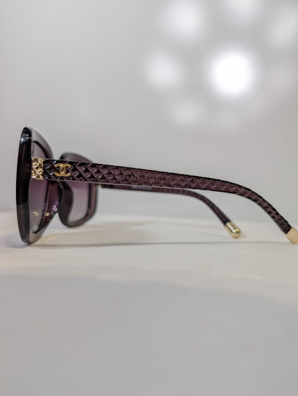 Chanel 54024 C65 Sunglasses Quilted Frame Dark Purple 57-19-138 - Image 3