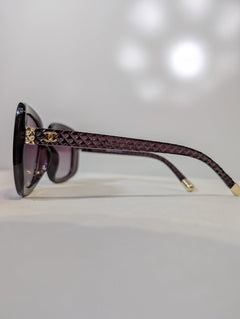 Chanel 54024 C65 Sunglasses Quilted Frame Dark Purple 57-19-138 - Image 3
