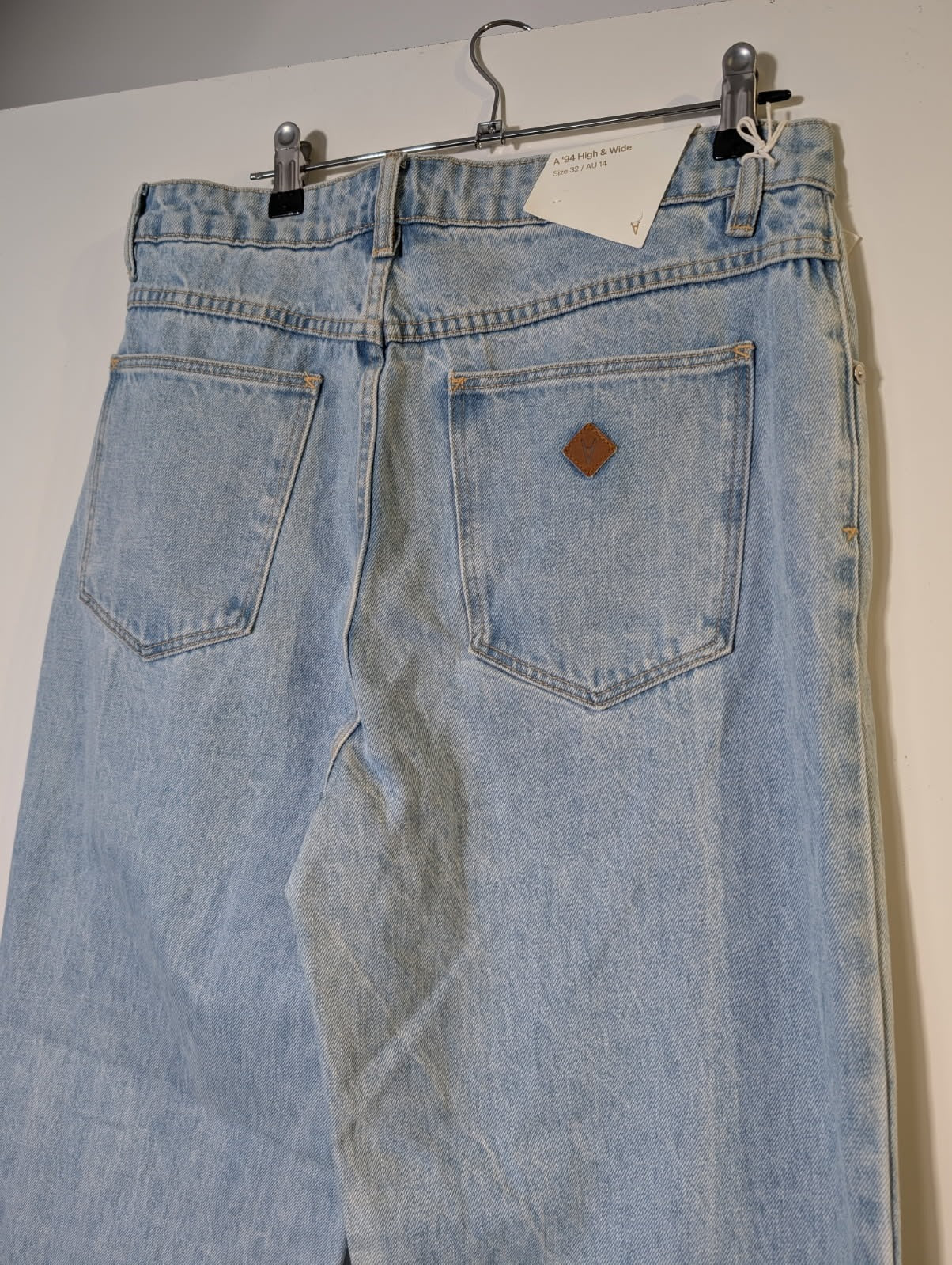 Abrand Jeans A '94 High & Wide Leg Denim Light Blue AU 14 - Image 3