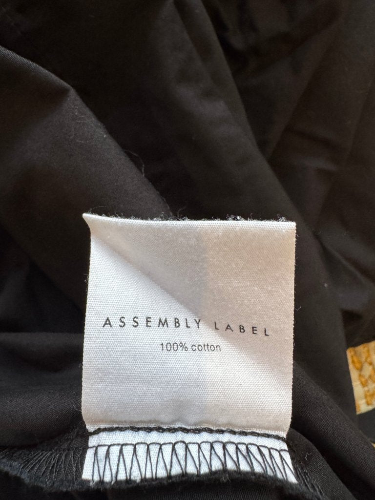 Assembly Label Black Cotton Square Neck Midi Dress - Size 10 - Image 3
