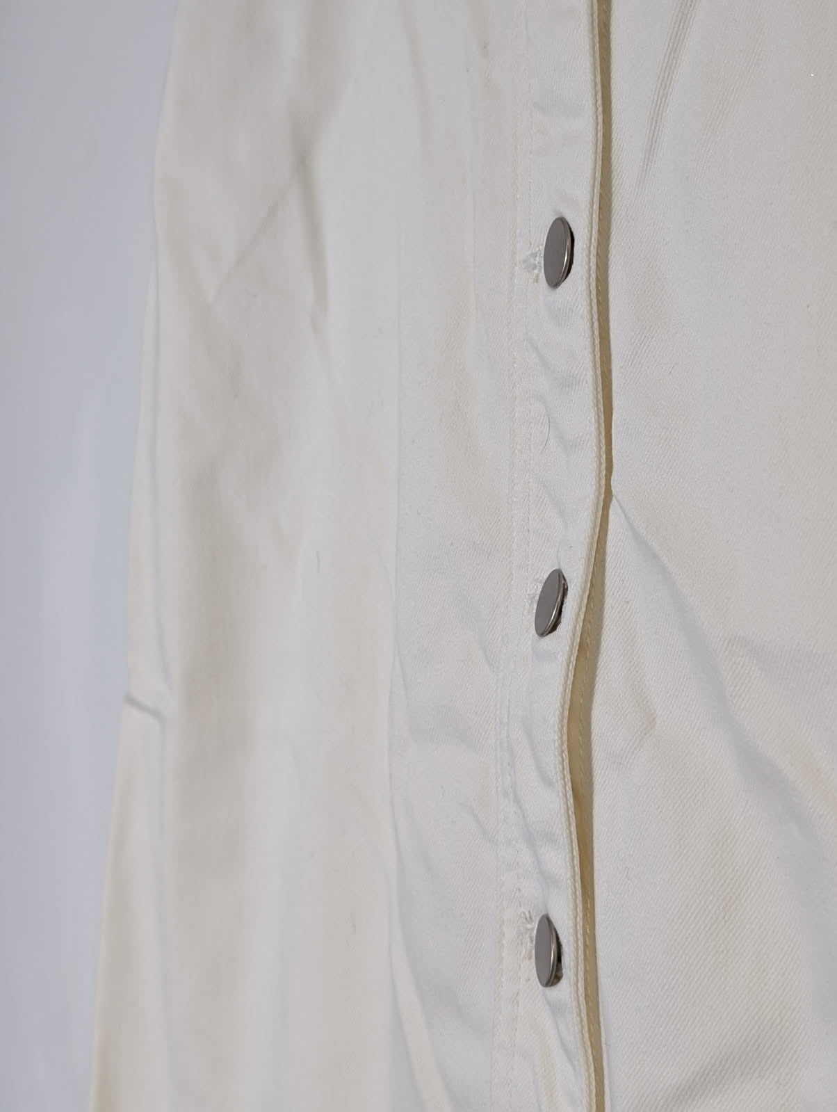 Seed Heritage White Denim Button-Front Midi Skirt - Size 8 - Image 5
