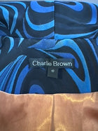 Charlie Brown Blue and Black Swirl Print Blazer - Size 10 - Image 3