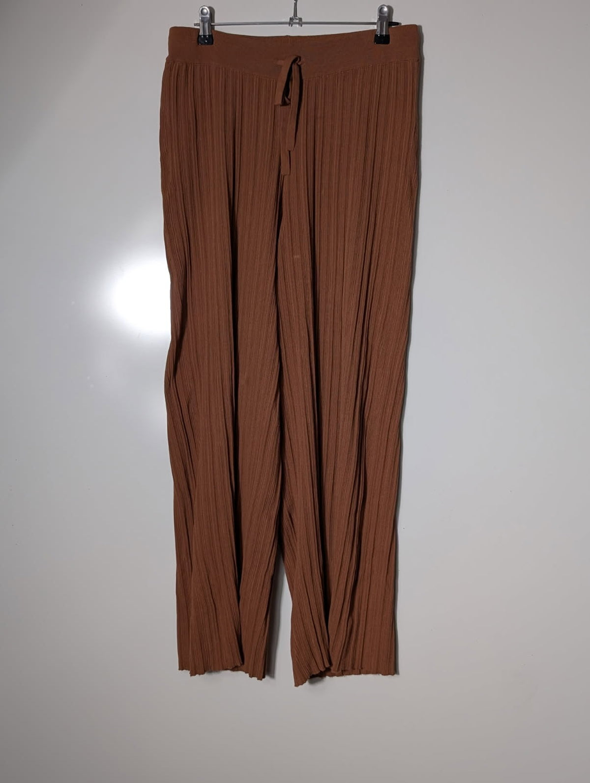 Elka Collective Ribbed Knit Trousers Brown Women's AU 10