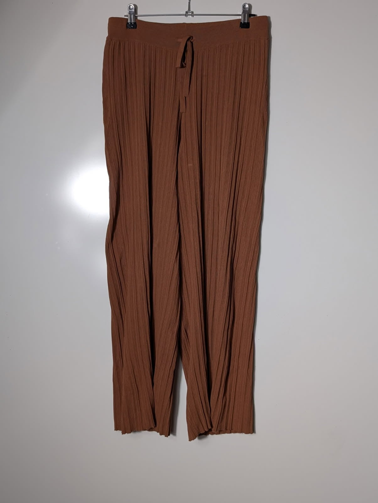 Elka Collective Ribbed Knit Trousers Brown Women's AU 10 - Image 1