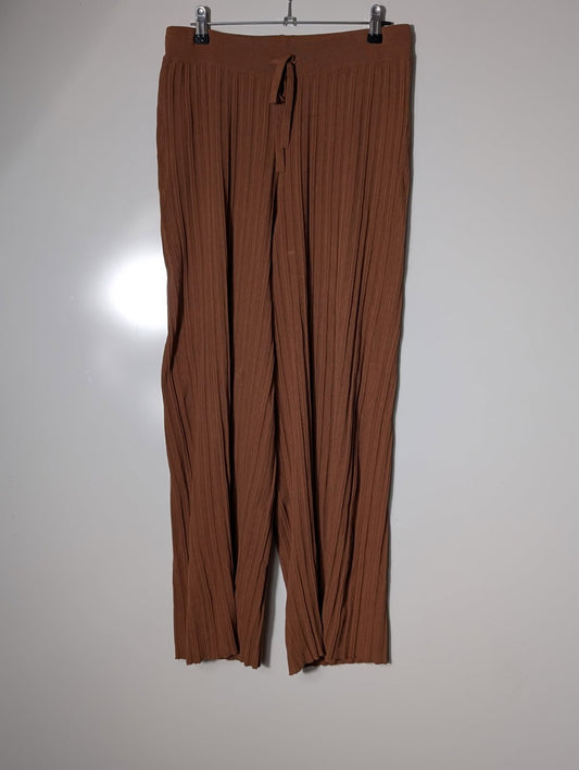 Elka Collective Ribbed Knit Trousers Brown Women's AU 10 - Image 1