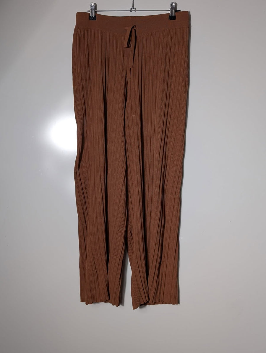 Elka Collective Ribbed Knit Trousers Brown Women's AU 10 - Image 1