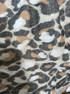 Leopard Print Fringed Blanket Scarf - Soft Oversized Wrap - Image 3