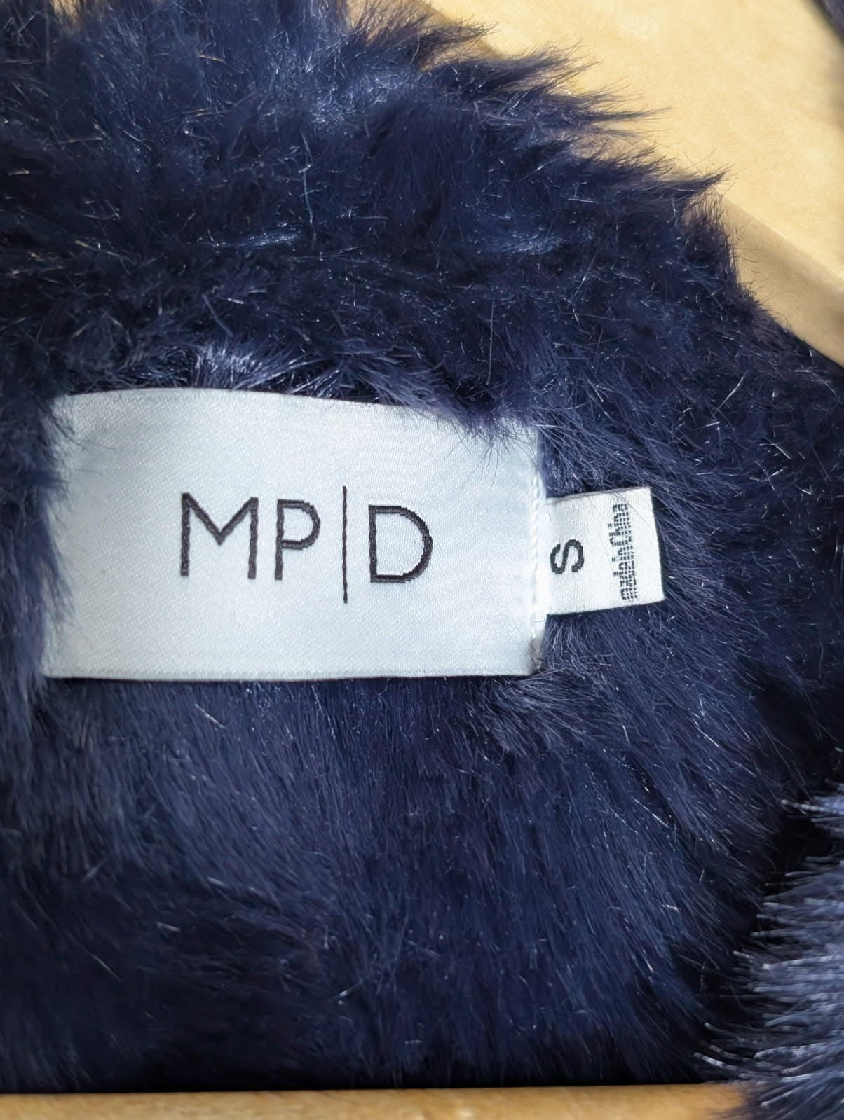 MP|D Women's Denim Jacket with Faux Fur Collar and Cuffs - Blue Size S - Image 3