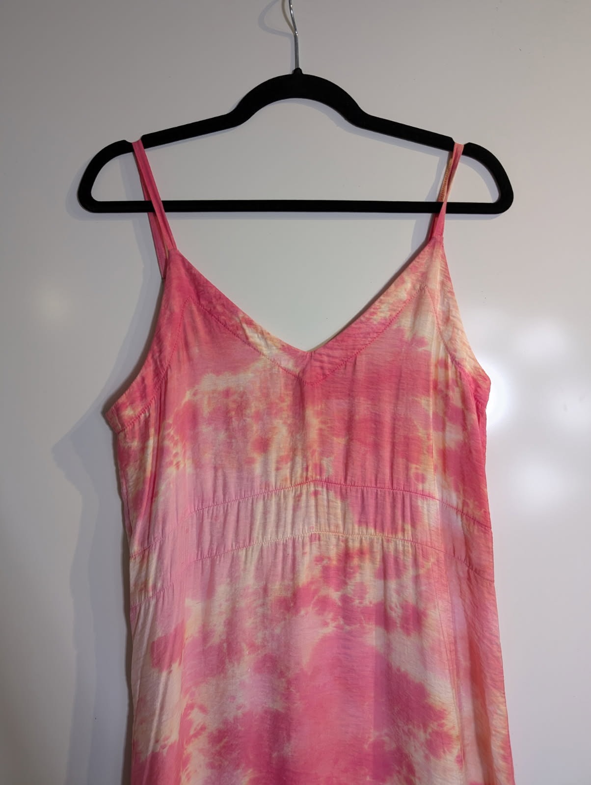 LACAUSA Tie-Dye Spaghetti Strap Midi Dress Pink and Yellow Size XS - Image 2