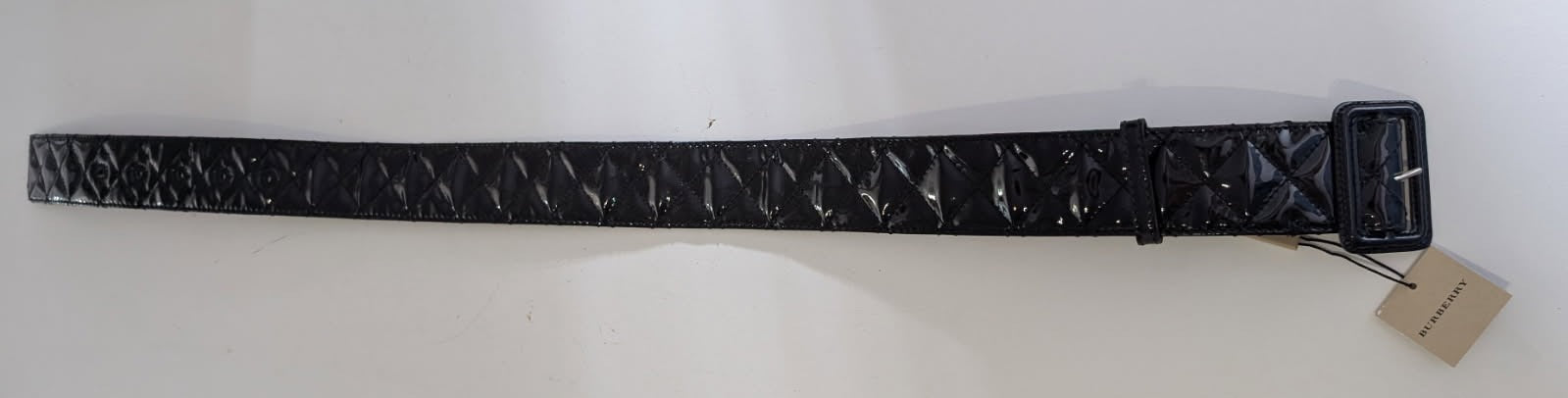 Burberry Quilted Patent Leather Belt Black Size S - Image 2