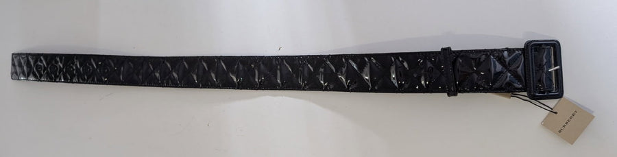 Burberry Quilted Patent Leather Belt Black Size S - Image 2
