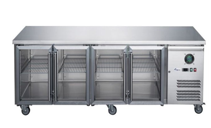 FED-X Commercial 4-Door Stainless Steel Under-Counter Fridge 553L - Image 2