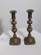 Vintage Solid Brass Candlestick Holders Set of 2 - Image 2