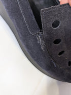 Robert Clergerie Suede Wedge Loafers Navy Perforated EU 38 - Image 3