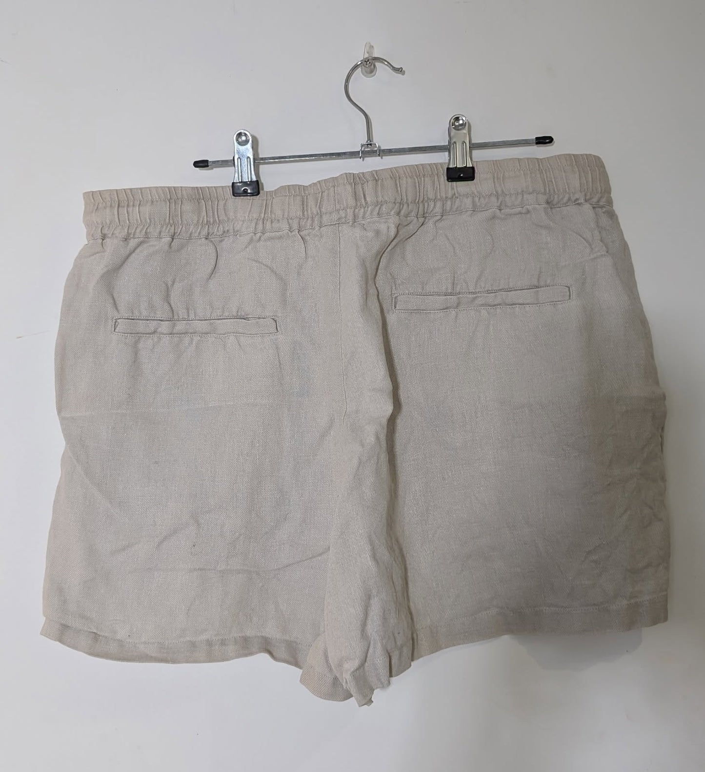 Assembly Label 100% Linen Drawstring Shorts - Beige Women's Size 12 - Image 2