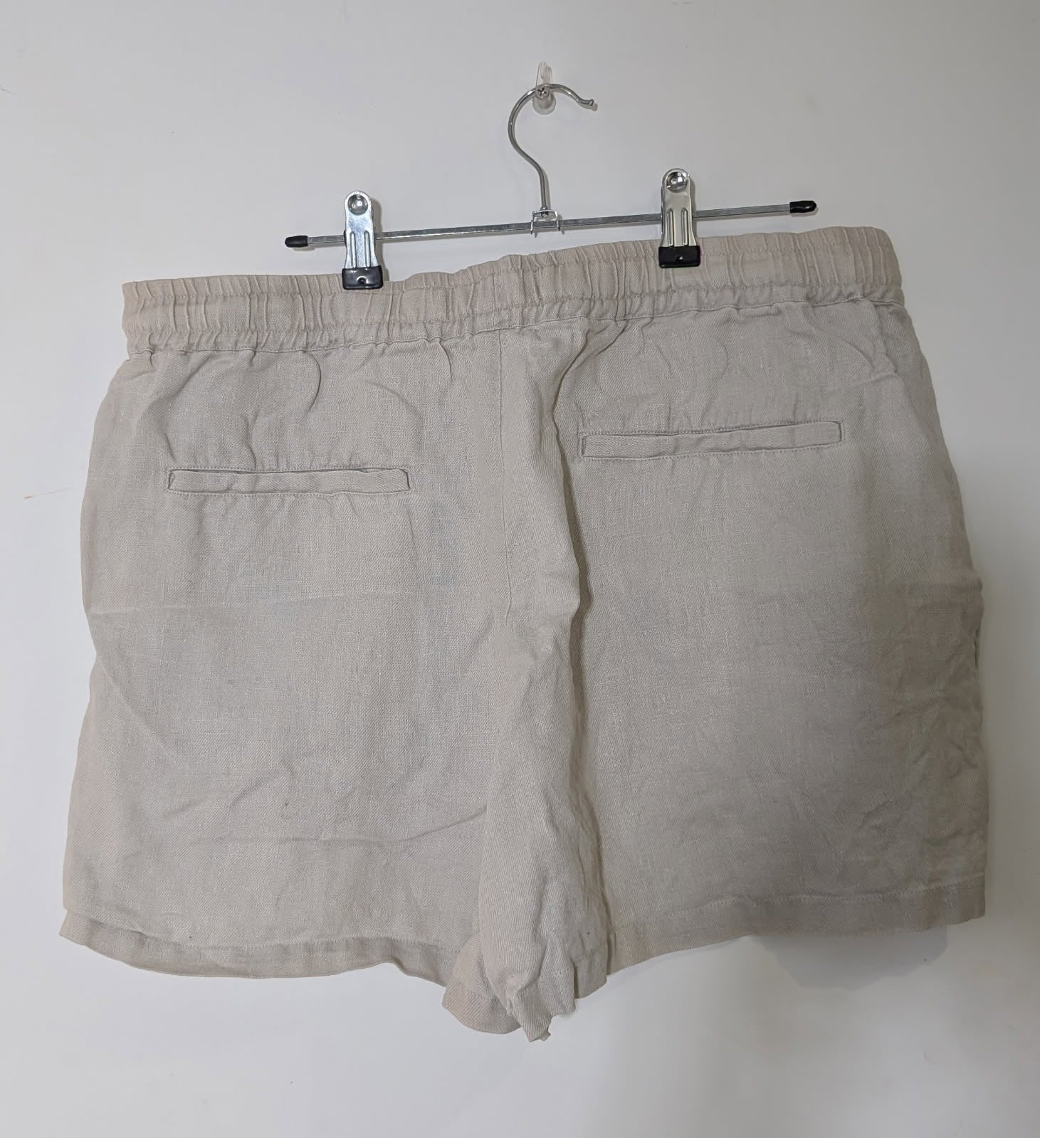 Assembly Label 100% Linen Drawstring Shorts - Beige Women's Size 12 - Image 2