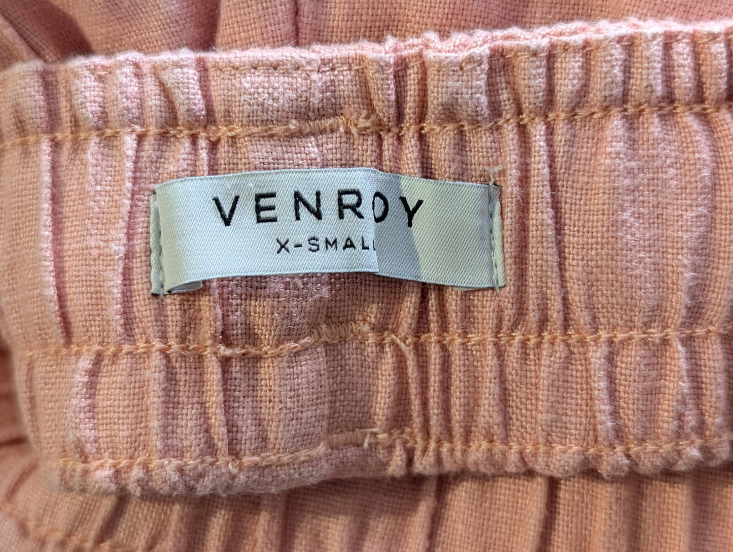 Venroy Linen Drawstring Trousers Pink Women's XS - Image 2