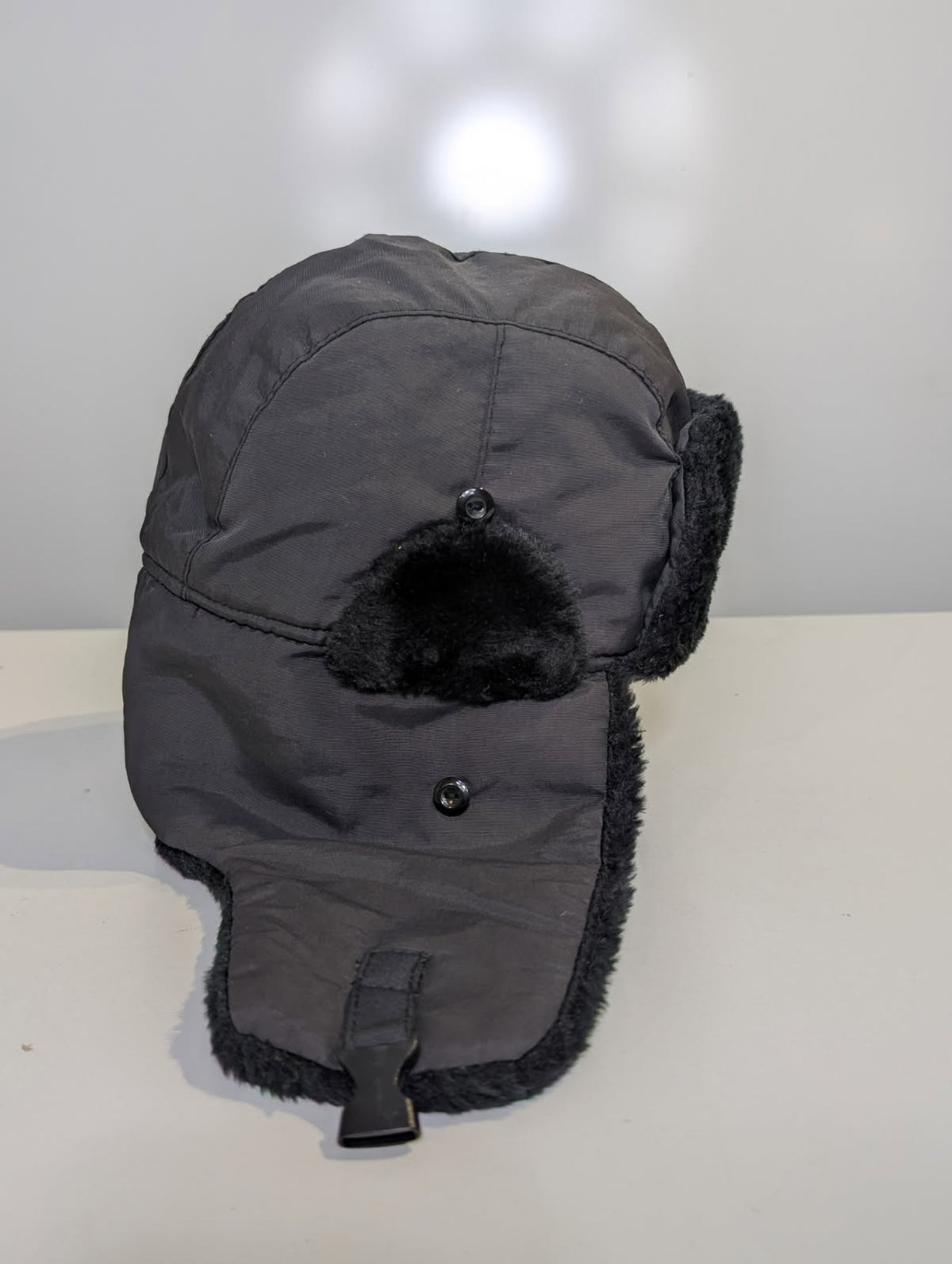 Penfield Trapper Hat - Black Faux Fur Lined Winter Cap L/XL - Image 2