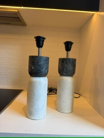 CB2 Tone Marble Table Lamps - Set of 2 - Image 2