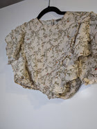 SIR. Floral Print Silk-Blend Ruffle Sleeve Crop Top Size 0 - Image 2