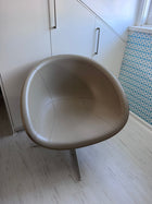 leather Swivel Chair Beige Modern Minimalist - Image 2