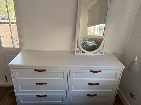 IKEA Hemnes 6-Drawer Dresser - Custom Leather Pulls - Image 2