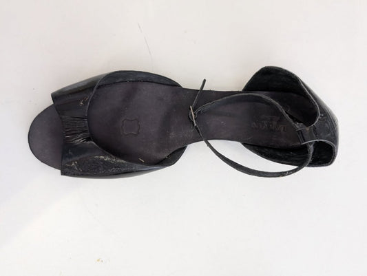 Lanvin Black Patent Leather D'Orsay Ankle Strap Sandals - Image 2