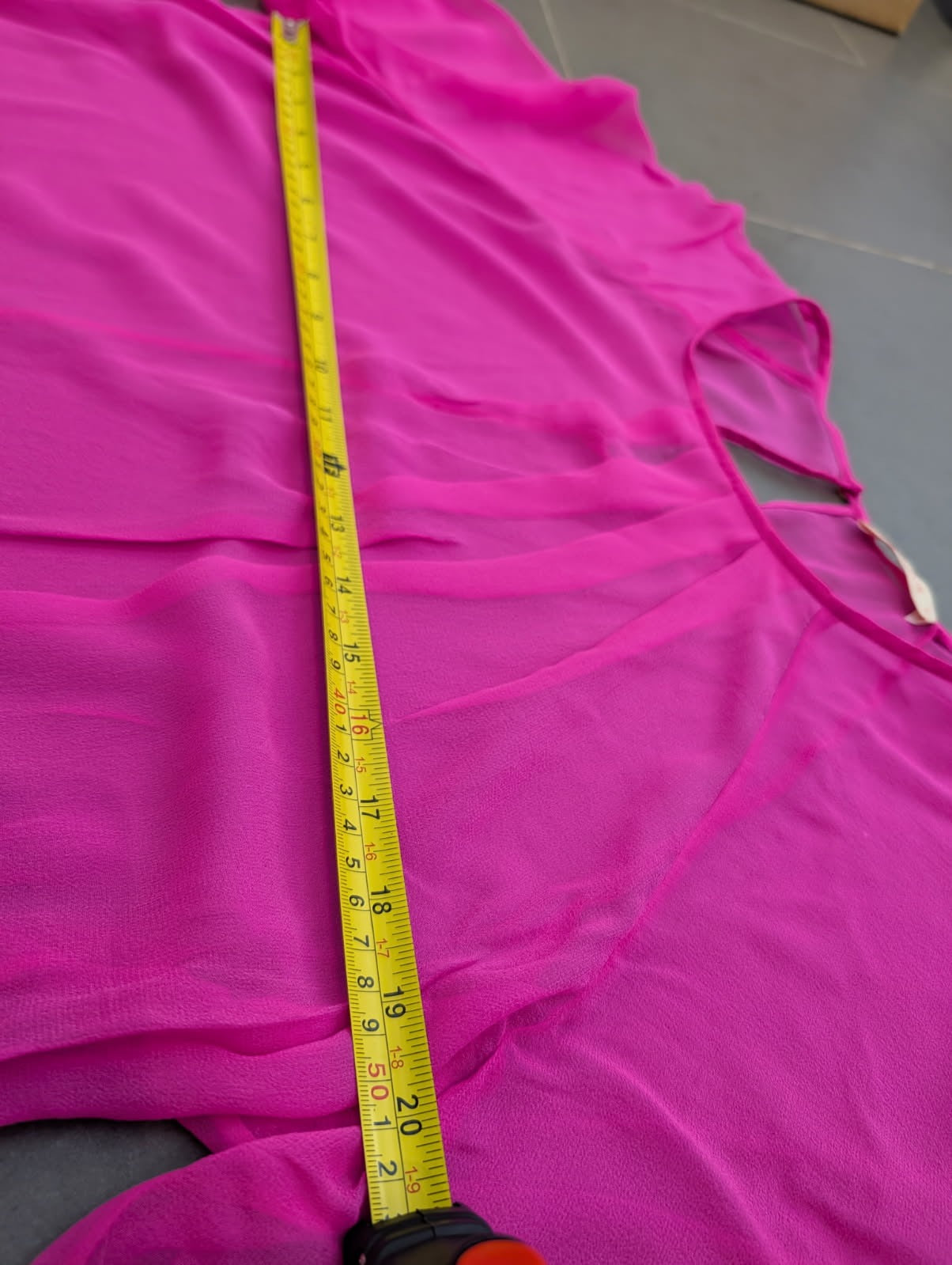 Arlington Milne Hot Pink Sheer Silk Blouse - Size M - Image 3