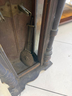 Antique Wooden Mantle Clock Case With Dial And Movement Parts - Image 2