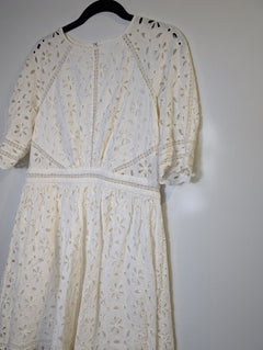 Zimmermann Eyelet Lace Midi Dress White Size 3 - Image 2