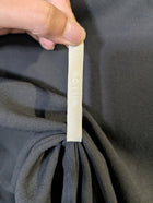 Willow V-Neck T-Shirt Black Raw Edge Detail - Image 3