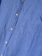 Gazman Men's Long Sleeve Button Down Shirt Blue Linen Medium - Image 2