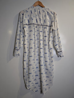 Marie Louise de Mar Sailboat Print Nightshirt White/Blue - Image 2