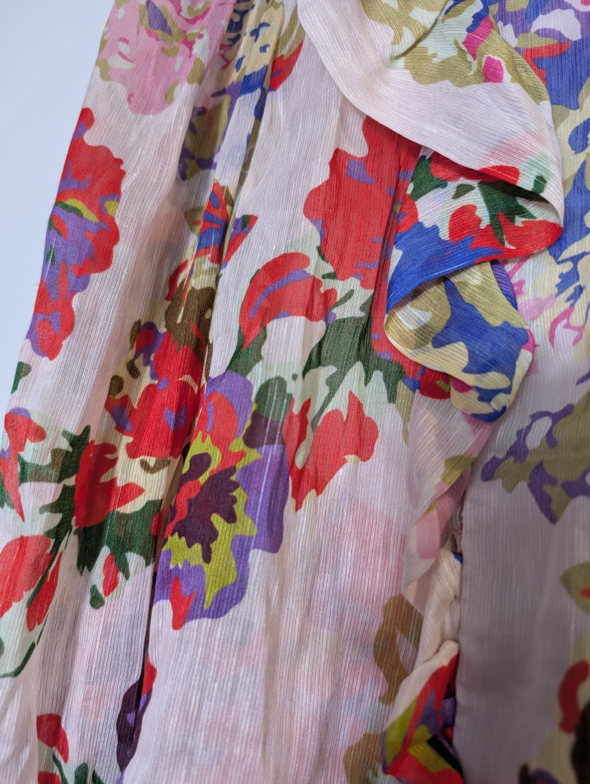 Ginger & Smart Floral Silk Ruffle Blouse - Size L - Image 3