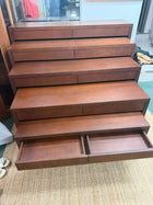 Unbranded Nesting Display Tables Set of 5 Dark Wood Finish - Image 4