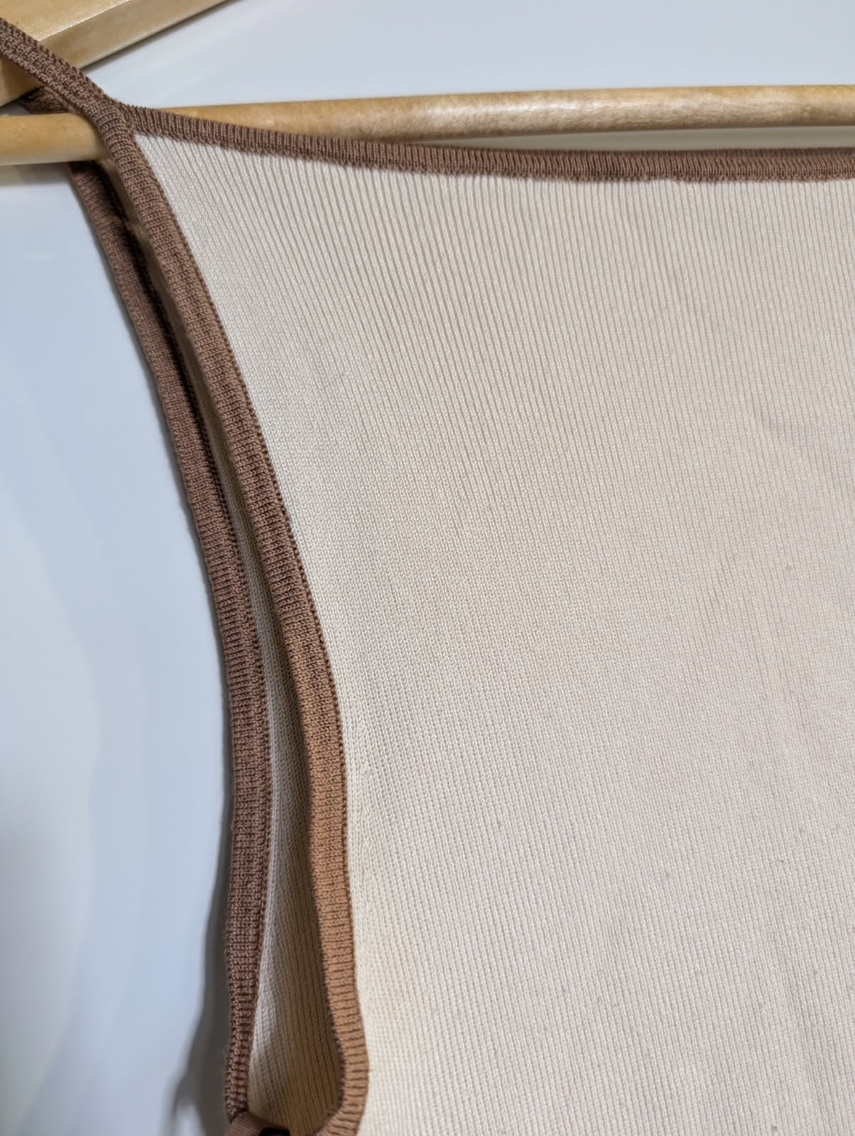 Elka Collective Ribbed Knit Tank Top Cream & Brown Size 10 - Image 2