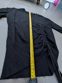 Marcs Long Sleeve Sweater Black With Ruched Side Detail - Image 2