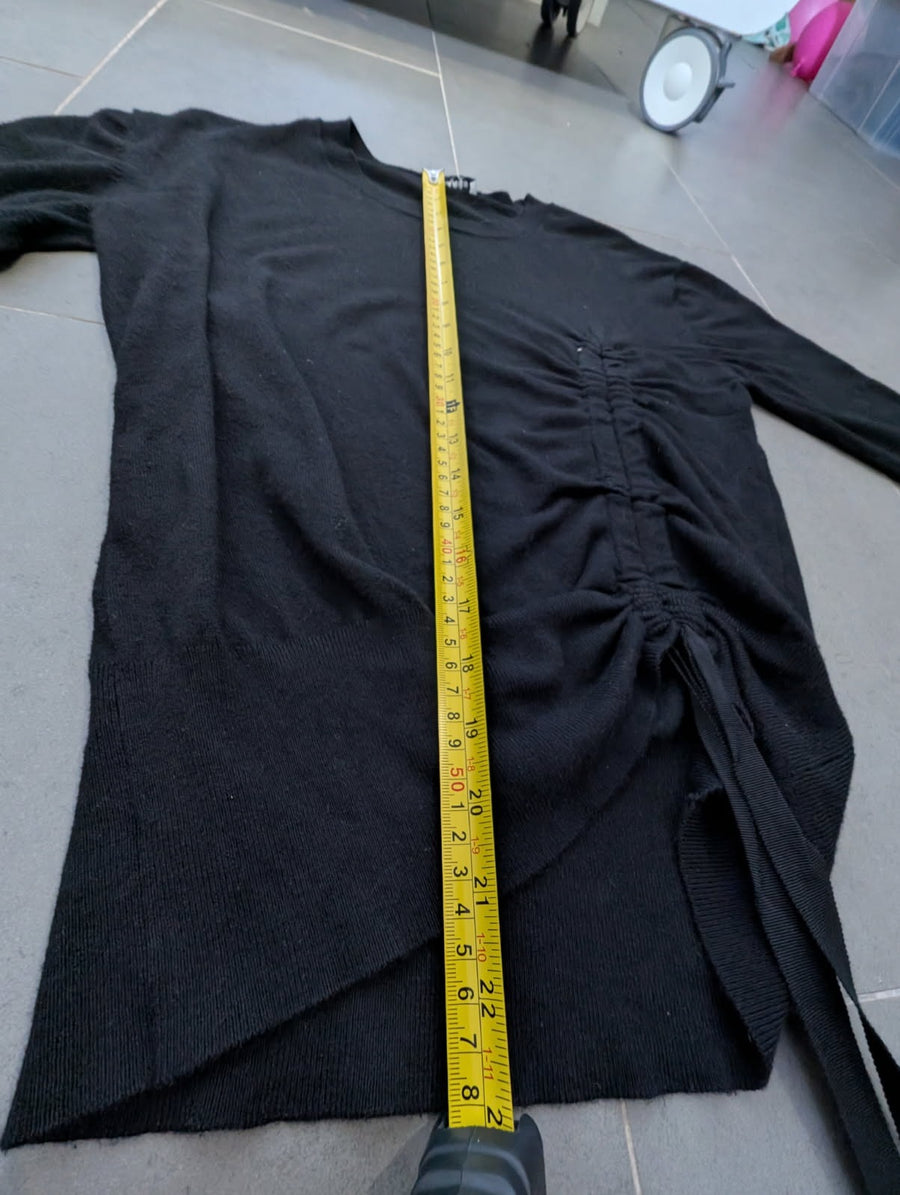 Marcs Long Sleeve Sweater Black With Ruched Side Detail - Image 2