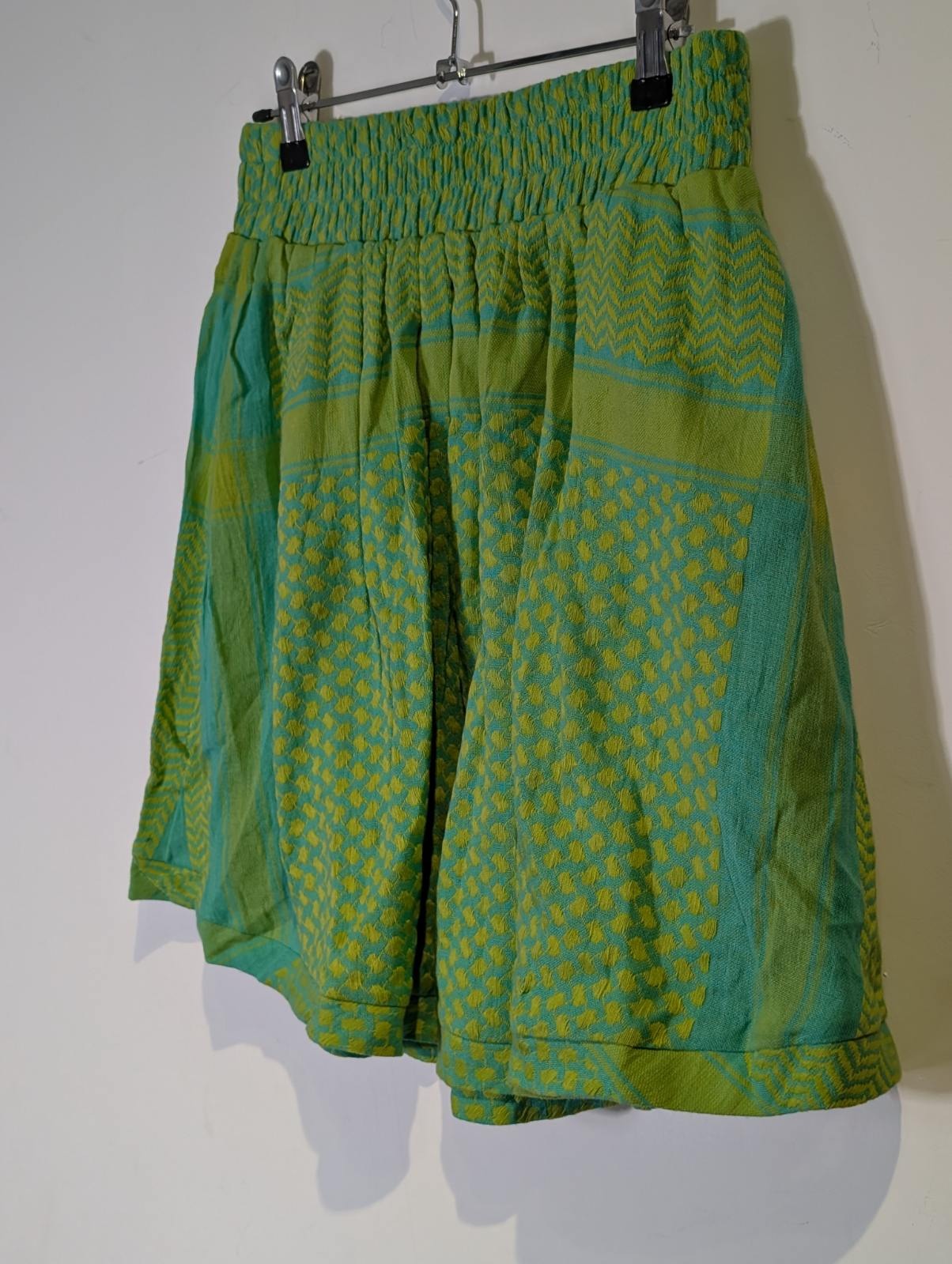 Cecilie Copenhagen Patterned Elastic Waist Skirt - Green & Teal Size S - Image 2