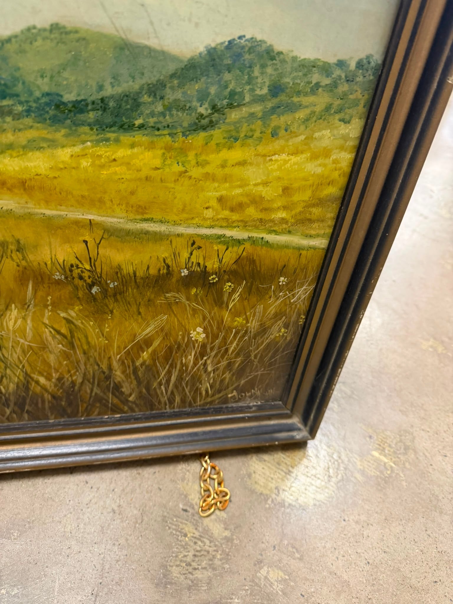 Vintage Original Landscape Oil Painting Signed John - Image 2