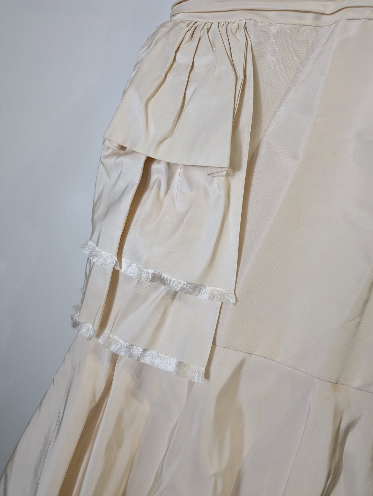 Oscar de la Renta Evening Gown Ivory Silk Taffeta US 10 - Image 3