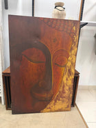 Buddha Face Metal Wall Art Panel Bronze Gold 87 x 132 cm - Image 2