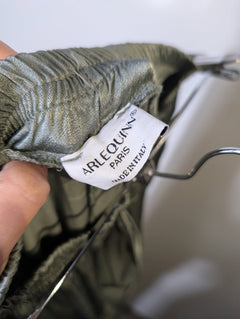 Arlequinn Paris Metallic Satin Palazzo Pants Metallic Green - Image 3