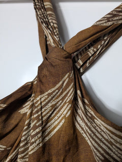 Massimo Dutti Halter Neck Maxi Dress Brown Leaf Print EU 38 - Image 2
