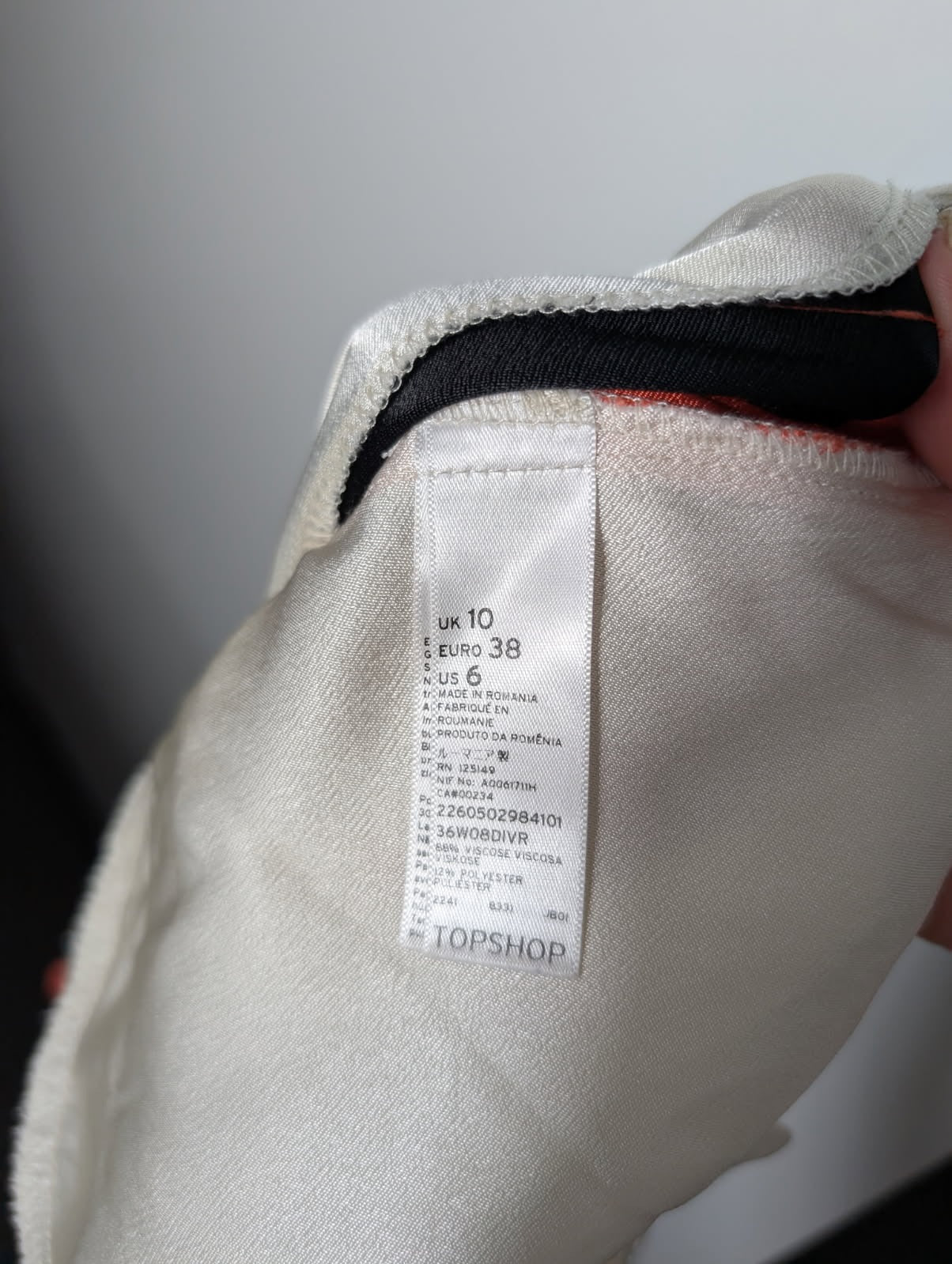 Topshop Wide Leg Trousers Cream with Red and Black Side Stripe UK 10 - Image 3