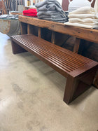 Pair of George Nelson Style Slatted Platform Bench Brown 130cm - Image 2