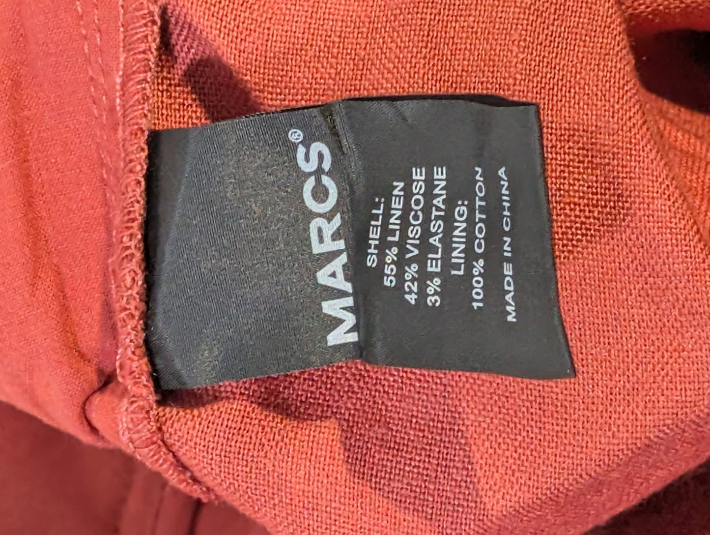 Marcs Women's Linen Blend Belted Paperbag Shorts - Rust Red Size 10 - Image 2