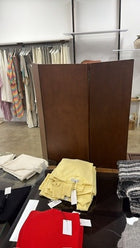 Vintage Mid-Century Modern Teak Tri-Fold Floor Mirror - Image 2